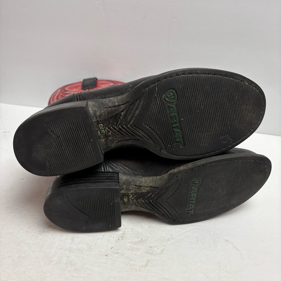 Ariat Red and Black Western Cowboy Western Boots Leather Mens size 7.5D - Picture 8 of 13